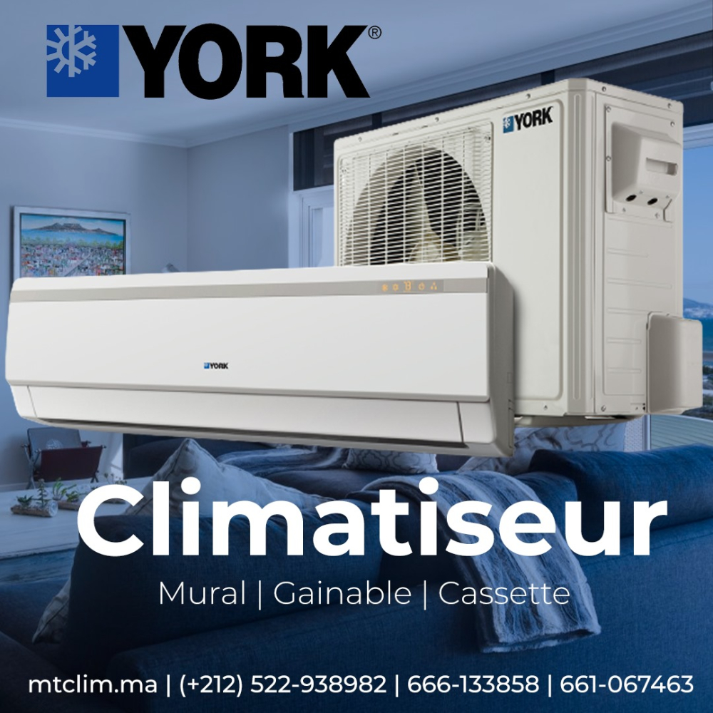 Climatiseur York mural 9000btu/h on/off